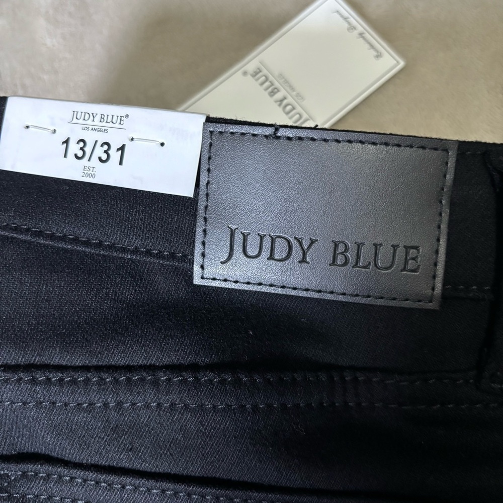 Judy Blue Faux Leather Skinny Pants Black Denim Jeans. - Picture 6 of 8
